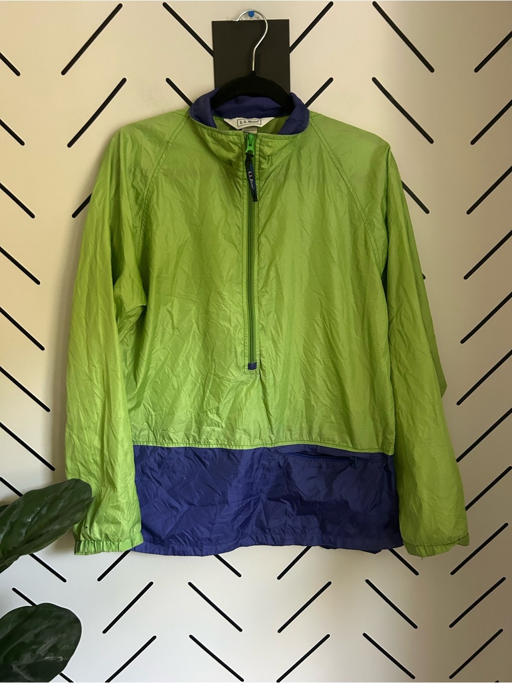 vintage L.L. Bean half-zip windbreaker retro colour block